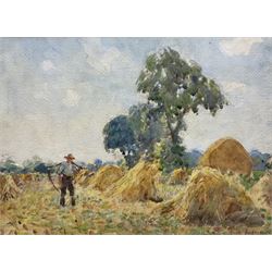 Frederick William Jackson (Staithes Group 1859-1918): Farmer with Scythe in the Hayfield, ...