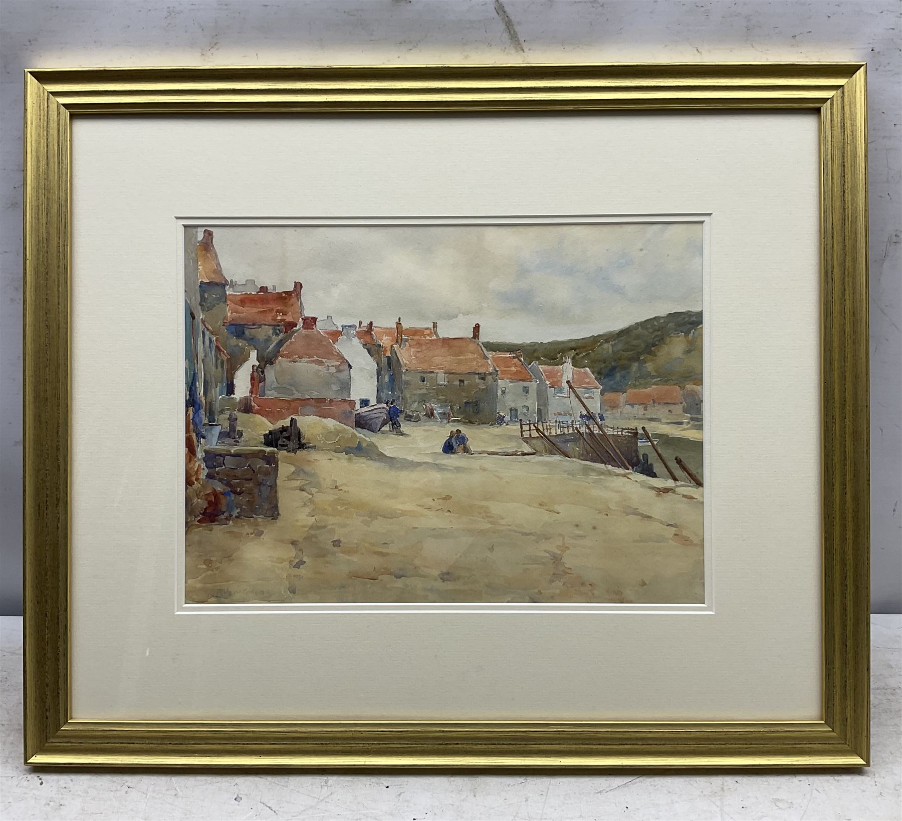 Albert George Stevens (Staithes Group 1863-1925): On Staithes Quayside, watercolour signed 27cm x 37cm