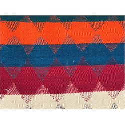 South West Persian Jajim Kilim rug decorated with multi-coloured stripes 