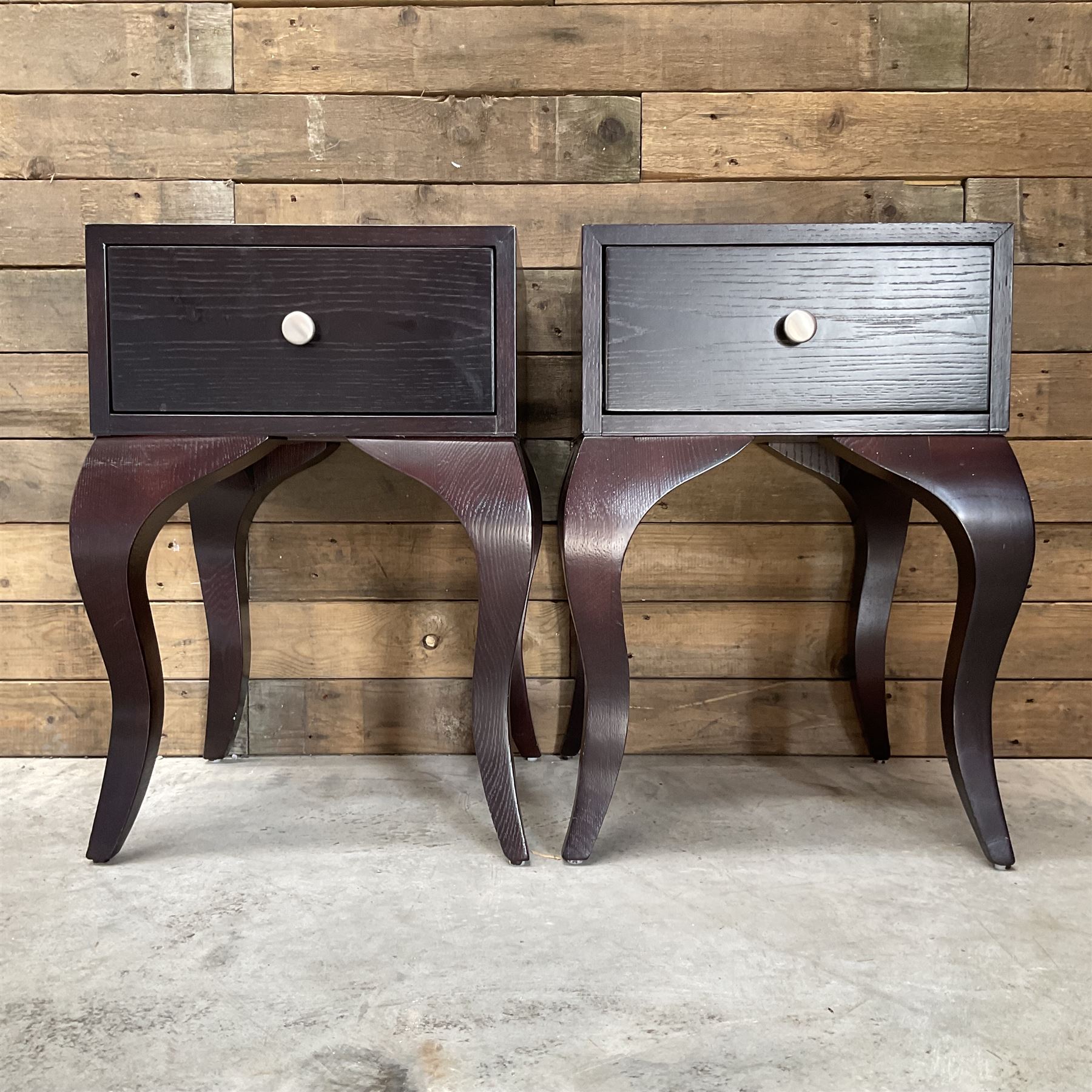 Pair of rosewood finish bedside chests