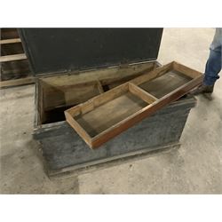 Victorian pine carpenters box, fully fitted interior with removable trays - THIS LOT IS TO BE COLLECTED BY APPOINTMENT FROM THE OLD BUFFER DEPOT, MELBOURNE PLACE, SOWERBY, THIRSK, YO7 1QY