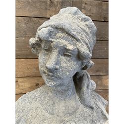 Victorian design cast stone bust depicting Jasmine