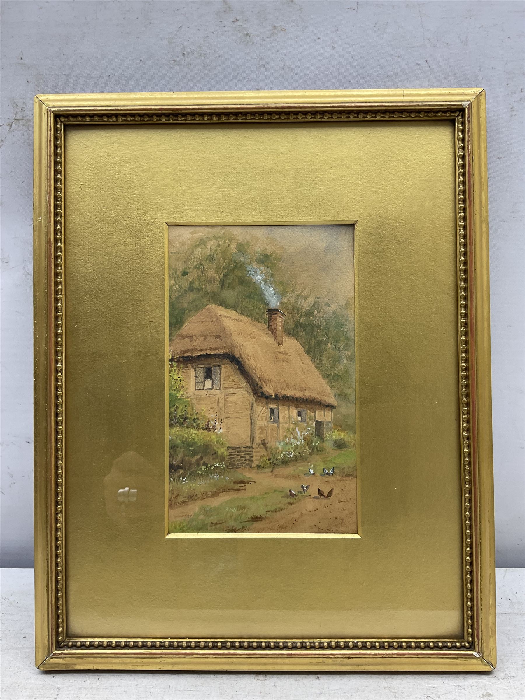 MHA (British early 20th century): Cottages, set five watercolours variously signed with initials in matching frames 12cm x 18cm (5)