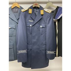 Five military uniforms comprising German Wachbataillon tunic, RASC No.2 dress tunic dated 1963, RAF tunic and trousers dated 1974, RE No.1 tunic and RN Seamans jumper Class II (5)