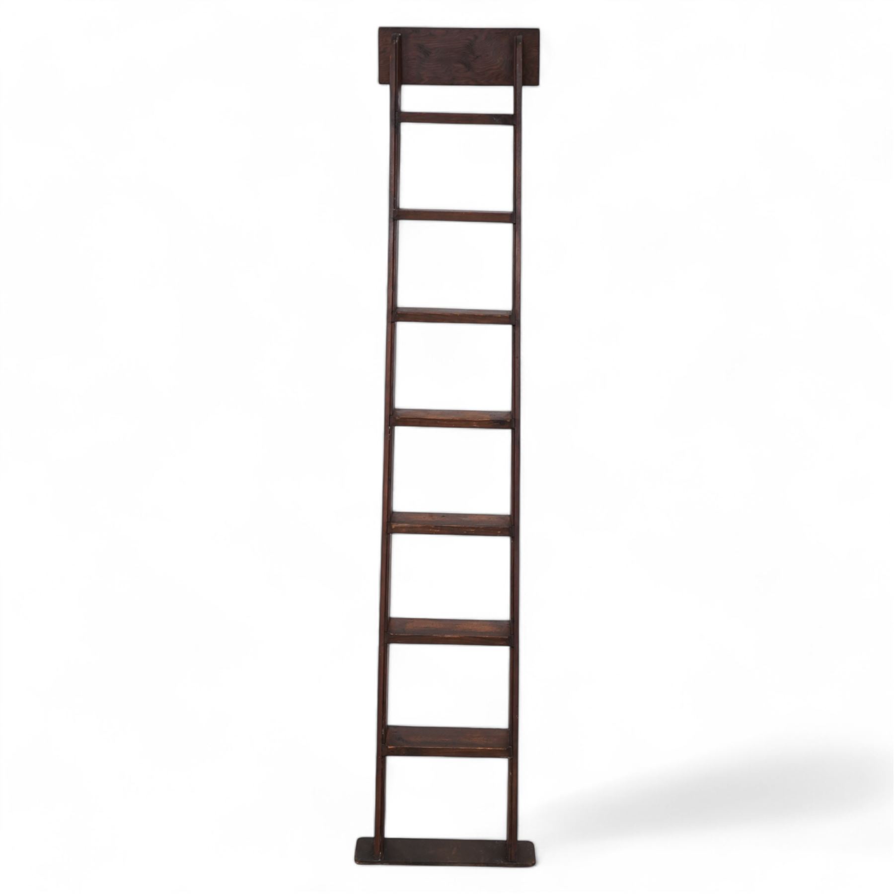 19th century pitch pine library step ladders