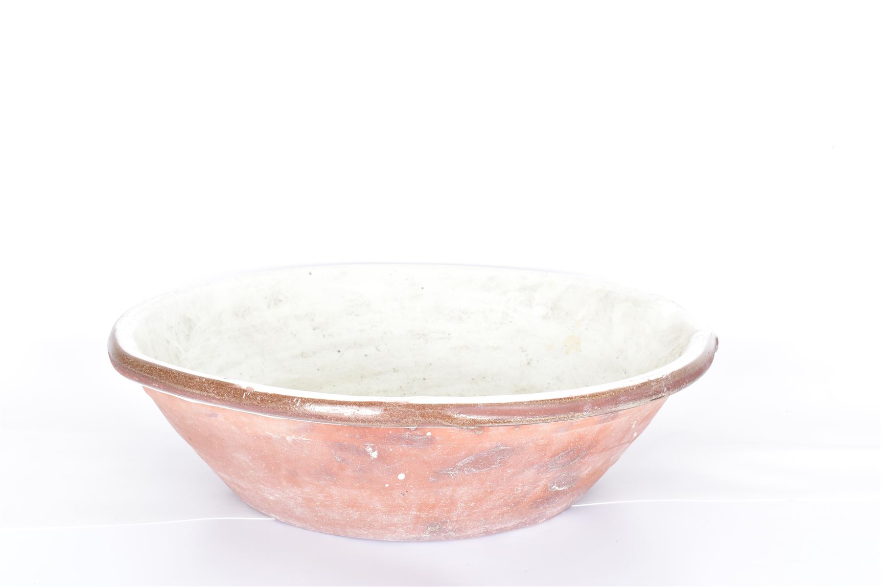 Late19th/ early 20th Century glazed earthenware dairy bowl, H14cm D50cm