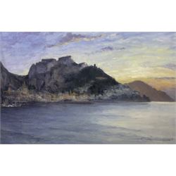 Neil Tyler (British 1945-): 'Amalfi Dawn', oil on canvas signed 55cm x 86cm