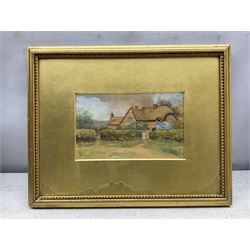 MHA (British early 20th century): Cottages, set five watercolours variously signed with initials in matching frames 12cm x 18cm (5)