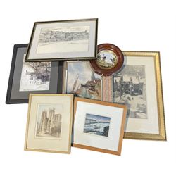 Large collection of original oils and watercolours and other works, including Peter Brook signed prints, Albert Pile, George Sykes and others, in one box