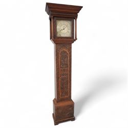 James Smith - mid 18th century 30hr carved oak longcase clock c1760, with a flat topped ho...