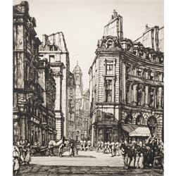 Henry Rushbury (British 1889-1968): 'Place des Victoires - Paris', etching signed and inscribed in pencil 23cm x 20cm (unframed)