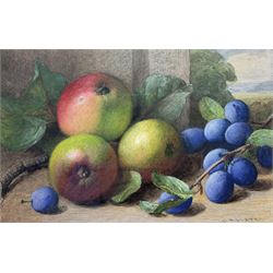 Charles Henry Slater (British 1820-1890): Still Life of Apples, watercolour signed 15cm x 23cm 