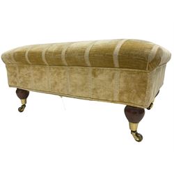 Duresta England - footstool upholstered in pale gold fabric