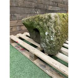 19th century rectangular stone trough, with small division - THIS LOT IS TO BE COLLECTED BY APPOINTMENT FROM DUGGLEBY STORAGE, GREAT HILL, EASTFIELD, SCARBOROUGH, YO11 3TX