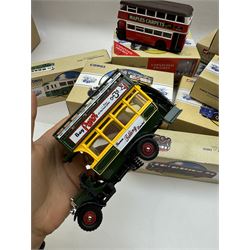 Fifteen limited edition Corgi Classic Public Transport vehicles, together with a 10th Anniversary Corgi Collector Club Scammell Scarab, Routemasters in Exile The North four bus collection and a Classic Commercials Bedford OB Edinburgh, all boxed with certificates (18)