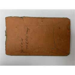 19th Century provincial Narbeth and Pembrokeshire bank copper banknote printing plate for ten pounds, housed in a card sleeve the front being printed with the banknote design 