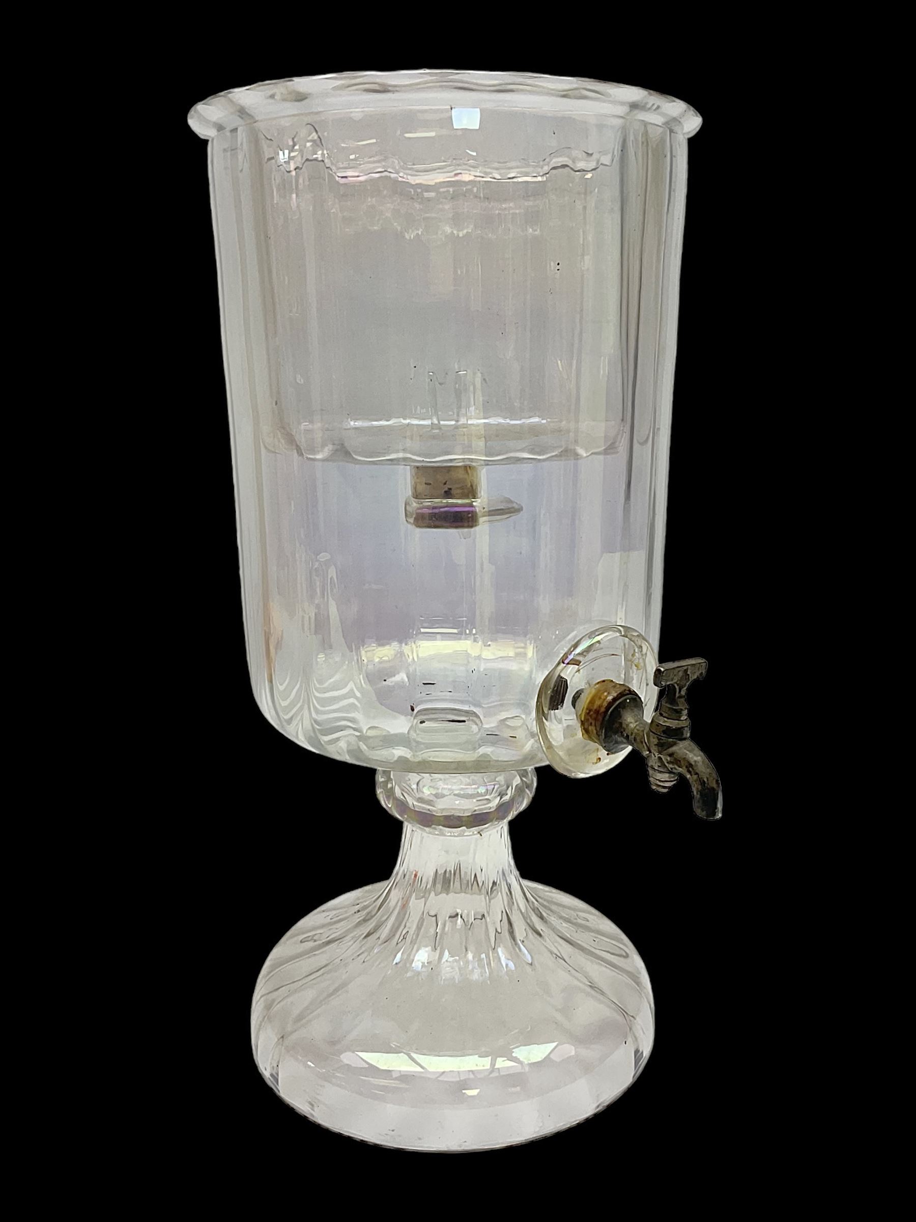 Glass water filter, with a mother of pearl lustre finish, H38cm