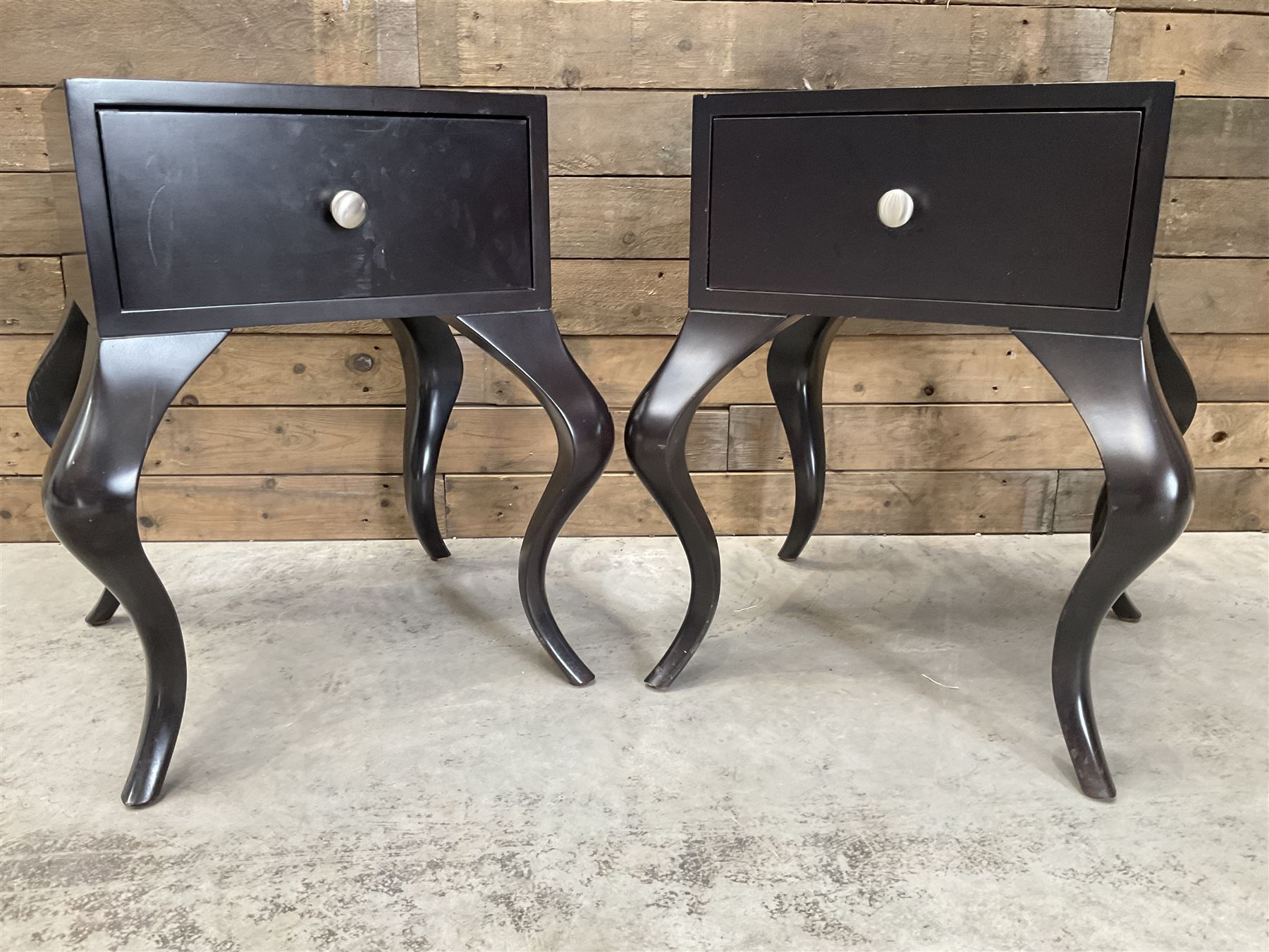 Pair of rosewood finish bedside chests