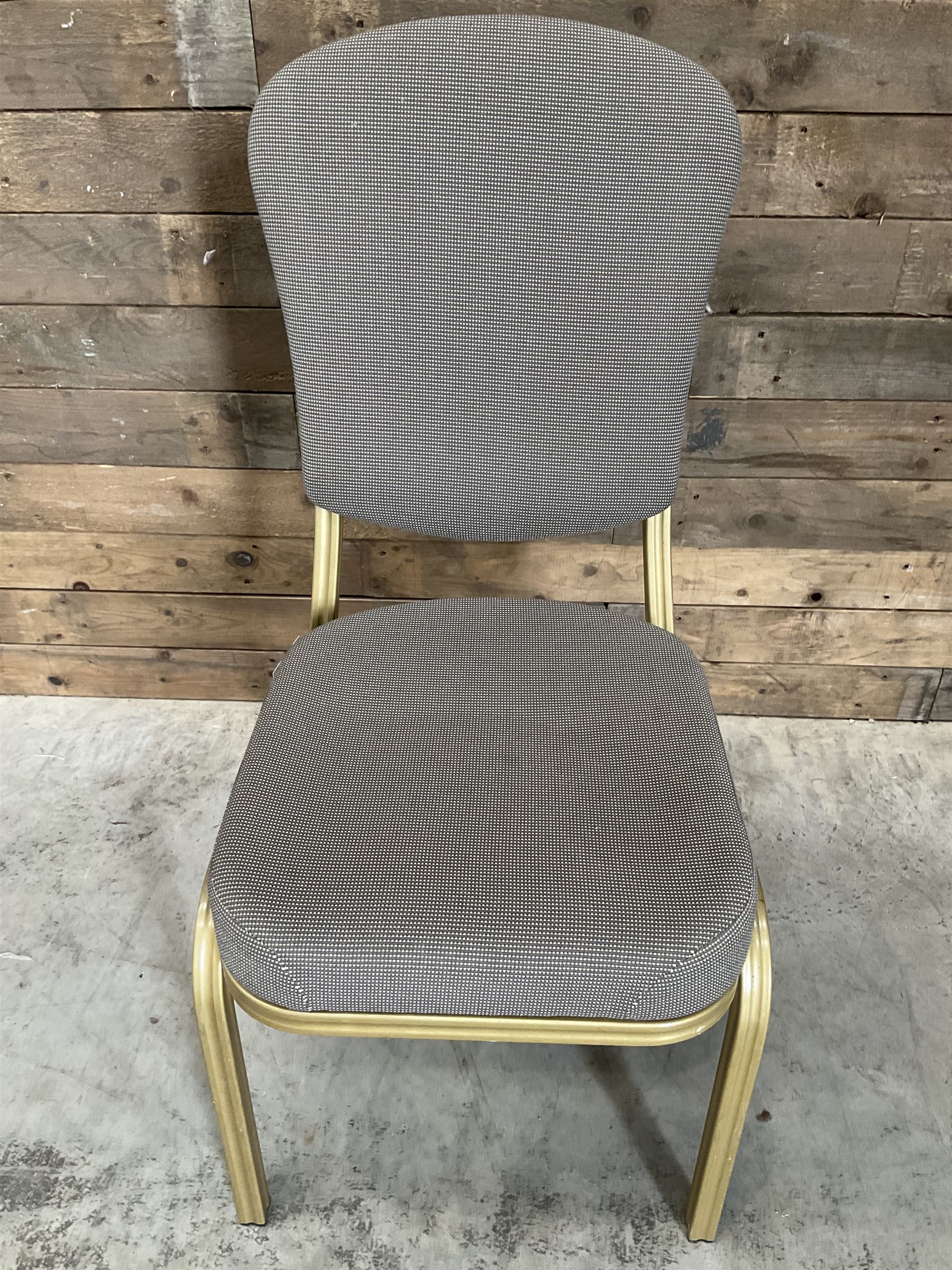 40 x Conference banquet chair, gold metal frame, upholstered seat and back