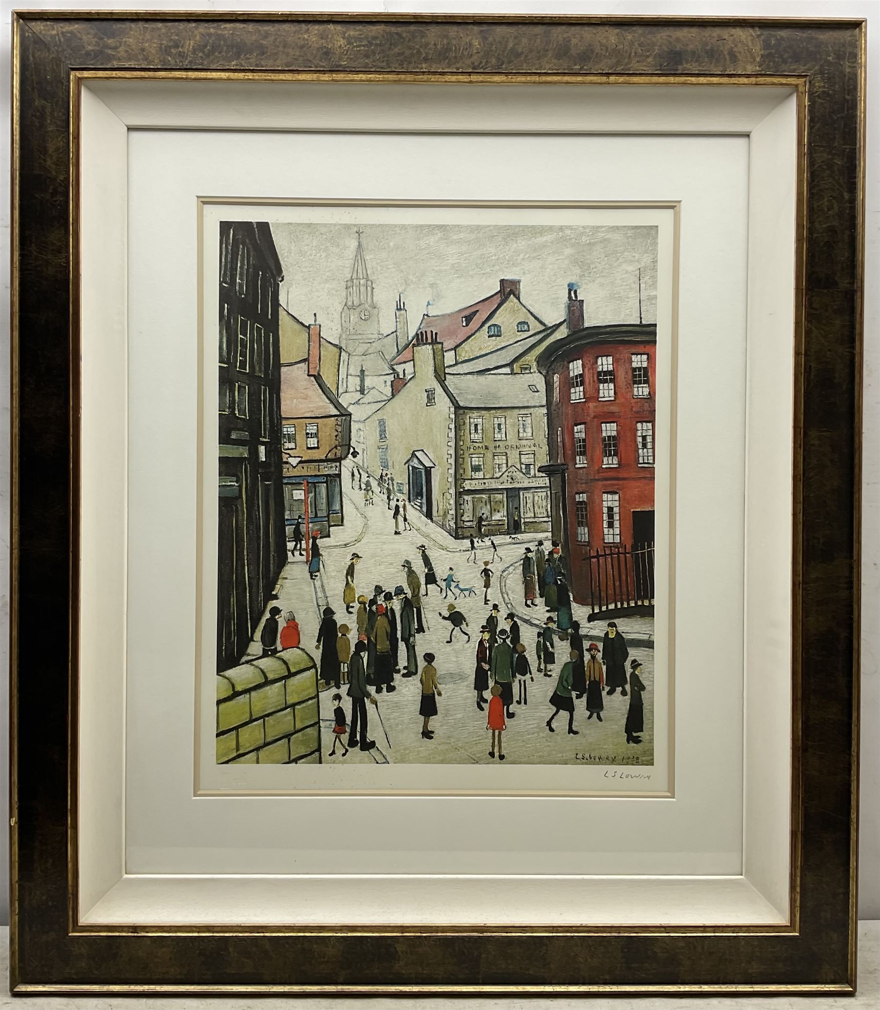 Laurence Stephen Lowry RBA RA (Northern British 1887-1976): 'Berwick-on-Tweed', limited edition offset lithograph in colours on wove signed in pencil with Fine Art Trade Guild blindstamp, pub. Medici Society Ltd., London 1973, from the edition of 650, 57cm x 46cm