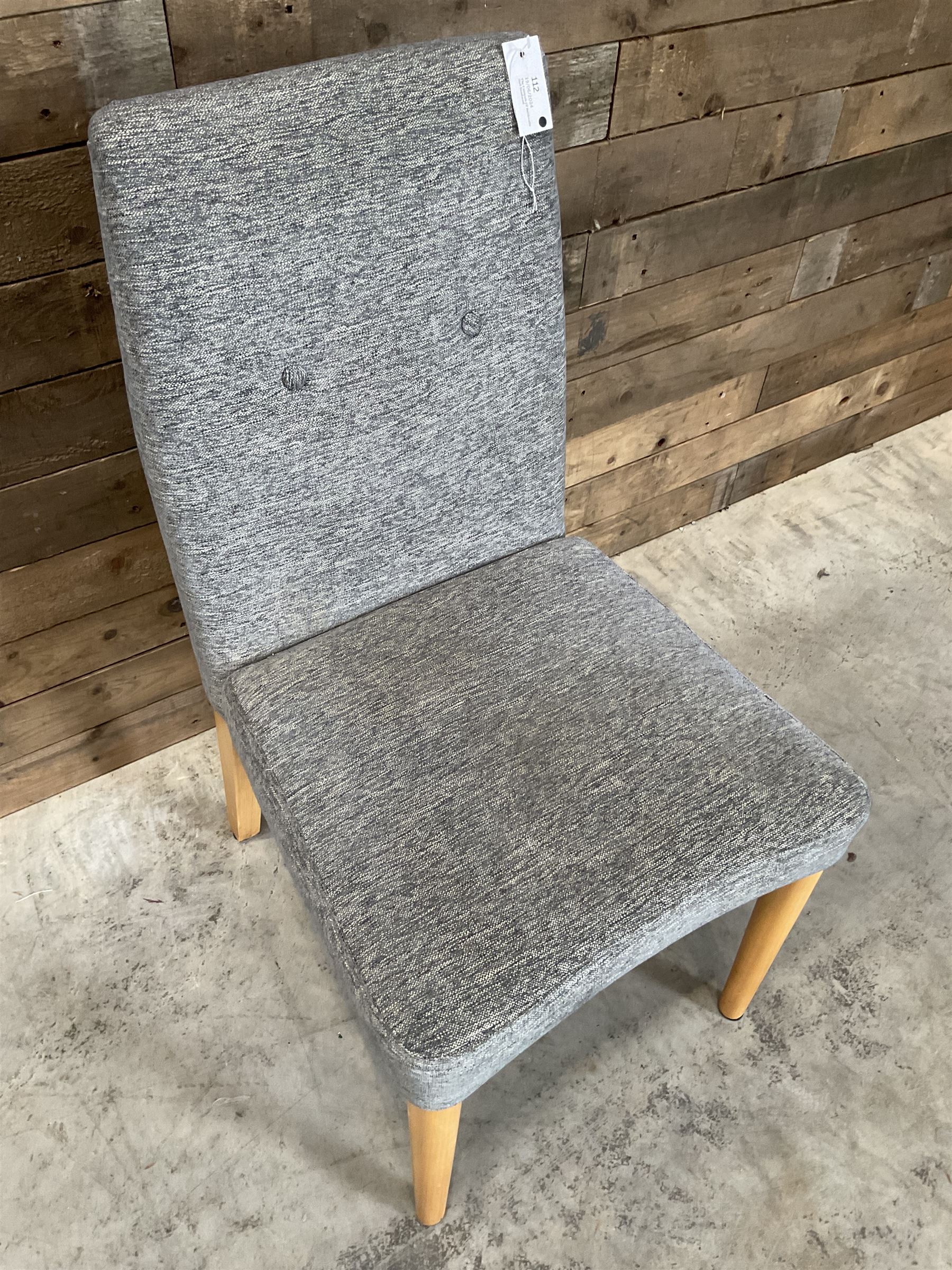 27 x chair upholstered in textured grey fabric, beech legs