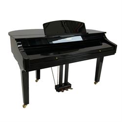 Suzuki HG-510e mini electric grand piano, in black lacquered case