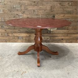 3 x rosewood extending square to round pedestal restaurant tables