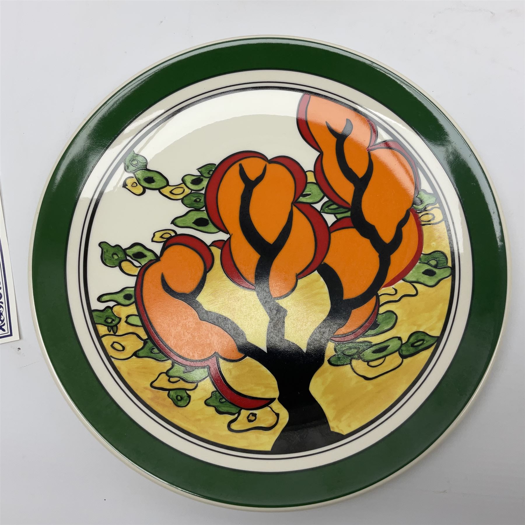 Four Clarice Cliff Wedgwood limited edition plates, comprising Orange Erin, Blue Firs, Solitude and May Avenue, all with certificate and box, D26cm