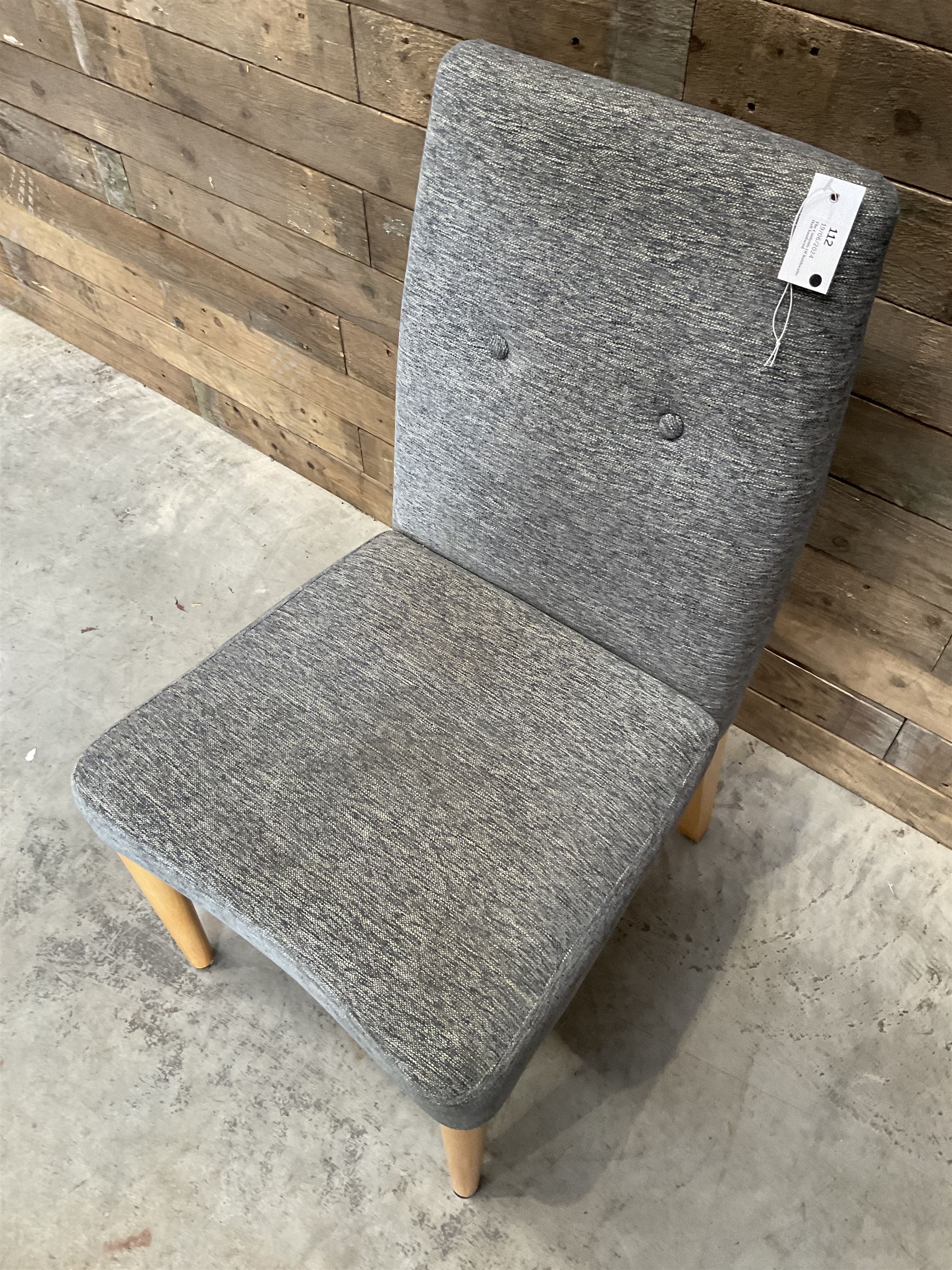 27 x chair upholstered in textured grey fabric, beech legs