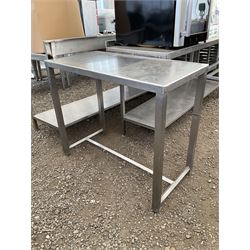 Small stainless steel preparation table, H stretcher base - THIS LOT IS TO BE COLLECTED BY APPOINTMENT FROM DUGGLEBY STORAGE, GREAT HILL, EASTFIELD, SCARBOROUGH, YO11 3TX