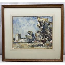 William (Fred) Frederick Mayor (Staithes Group 1866-1916): 'Whitchurch near Aylesbury', watercolour signed, titled verso 31cm x 38cm 
Provenance: private collection; David Duggleby, Scarborough 26th November 2021, Lot 56; with the Charles A Jackson Gallery, Police Street, Manchester, label verso dated March '44 - interestingly Charles Jackson was the brother of fellow Staithes Group artist Frederic William Jackson.