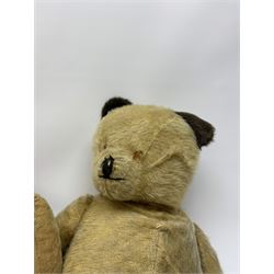 Three large early wood wool filled teddy bears for restoration, one with open mouth (3)