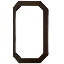 Early 20th century oak framed wall mirror, canted rectangular frame carved with strapwork, bevelled plate (80cm x 52cm); early 20th century oak framed wall mirror (82cm x 52cm); early 20th century wall mirror (3)