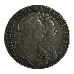 William and Mary 1689 silver halfcrown coin