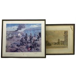 Terrence Cuneo (British 1907-1996): 'A Lull in the Battle', print signed, also signed by Jeremy Moore; together with a signed Dennis Flanders print (2)