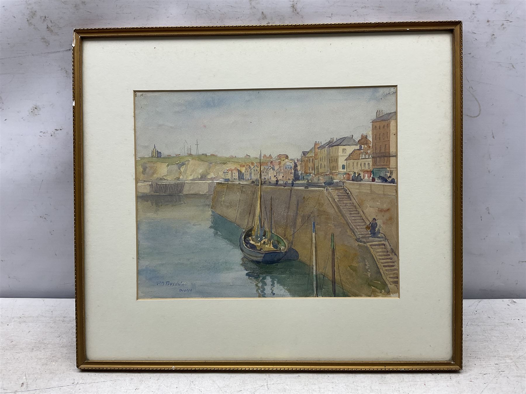 Percy Morton Teasdale (Staithes Group 1870-1961): 'Dieppe', watercolour signed and titled 26cm x 32cm 