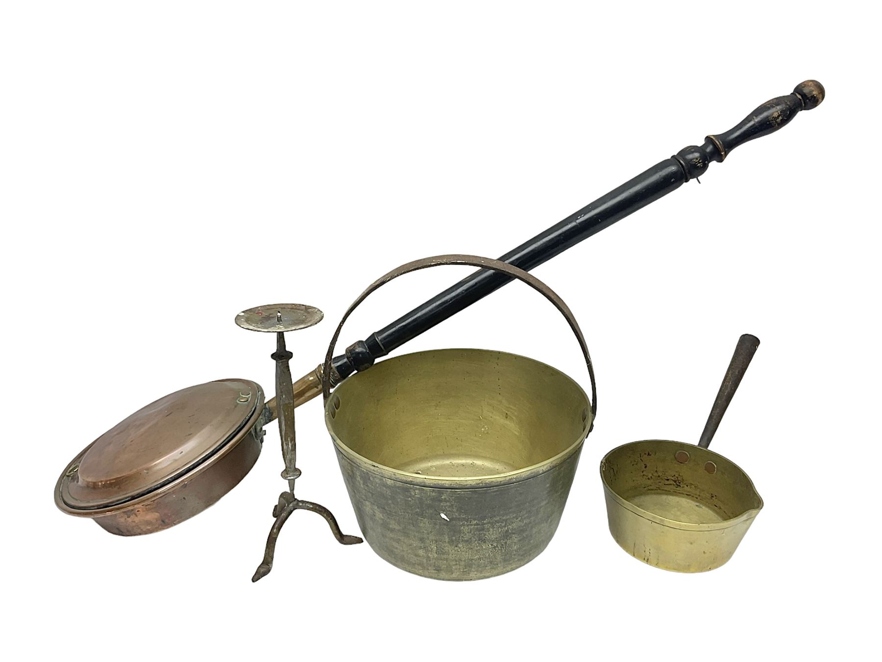 Jam pan, bed pan and other metalware 