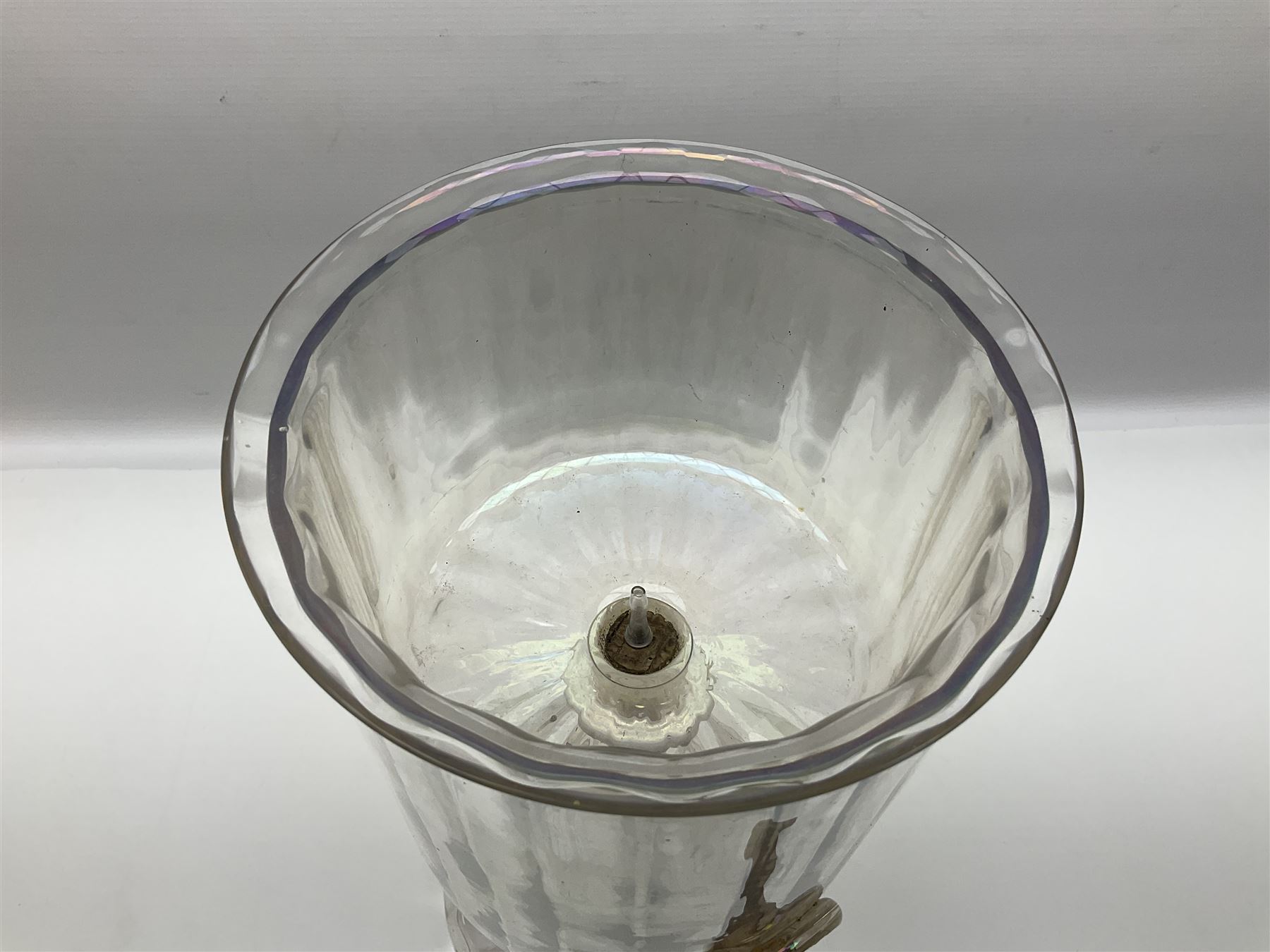 Glass water filter, with a mother of pearl lustre finish, H38cm