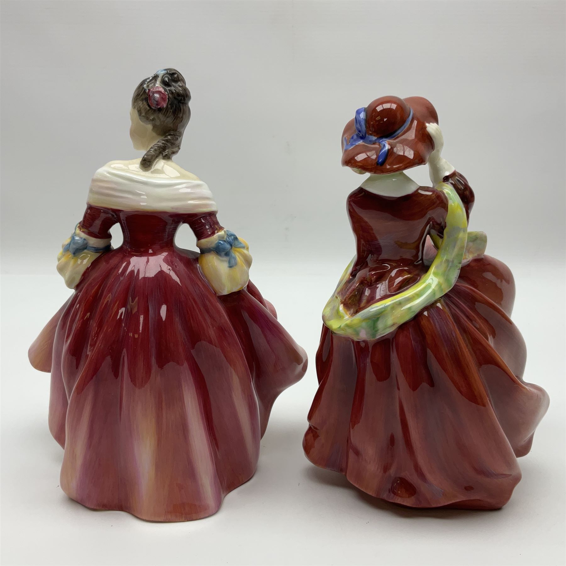 Five Royal Doulton figures, comprising Ninette HN2379, Adrienne HN2304, Top o the Hill HN1934, Janine HN2461, Southern Belle HN2229