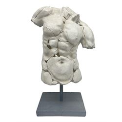 Composite sculpture of a Classical male torso on a stand, H65cm