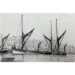 Jack Rigg (British 1927-2023): 'Maldon', pen and ink sketch signed titled and dated 1976, ...