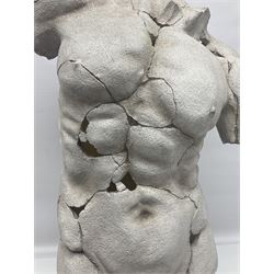 Composite sculpture of a Classical male torso on a stand, H65cm