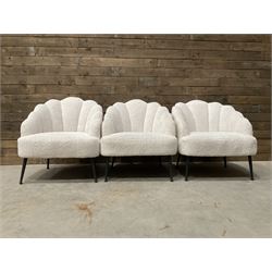 3 x Cloud armchairs, upholstered in beige fabric