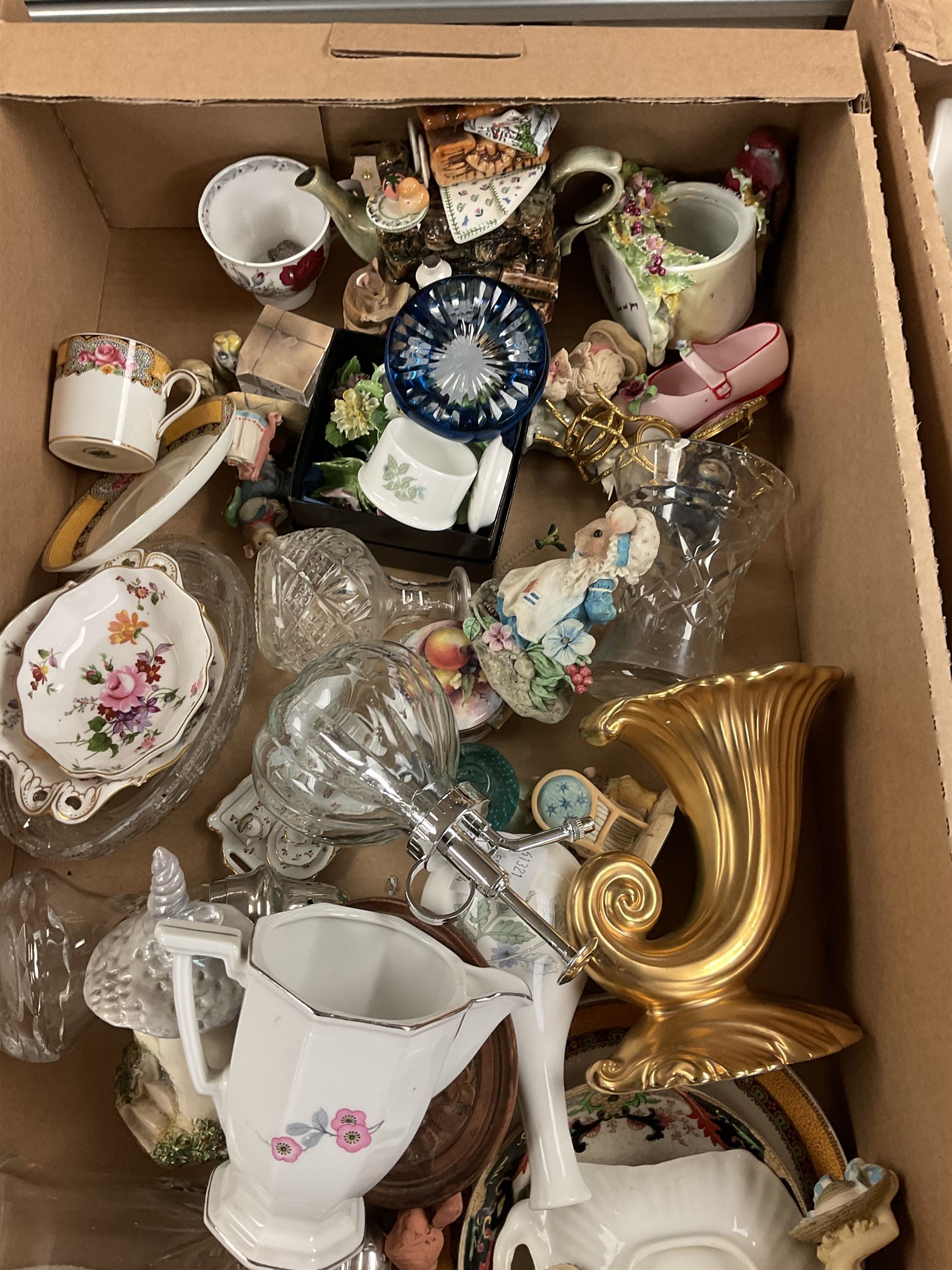 Large collection of ceramics and glassware, including Portmeirion etc, in six boxes 