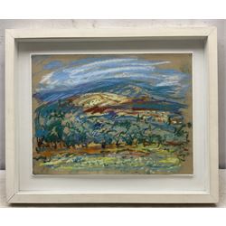 Marjorie Arnfield MBE (Northern British 1930-2001): 'Cherry Trees and Vines - Luberon', pastel signed with initials, titled on label verso 29cm x 39cm 