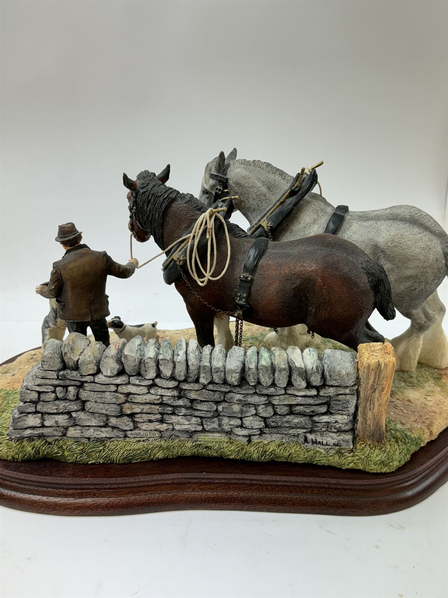 Border Fine Arts Homeward Bound, model No. B1029 by Anne Wall, on wood base, H17cm