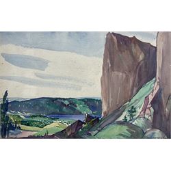 Frederic Whiting (British 1874-1962): Herding Goats in the Mountains, watercolour signed 31cm x 49cm