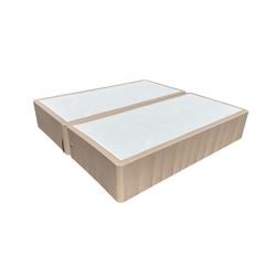 1 x SuperKing 6ft twin divan bed and mattress in oatmeal fabric