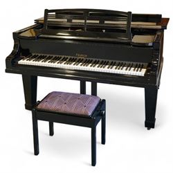 Feurich of Leipzig - German overstrung medium grand piano in a black lacquered case, with ...