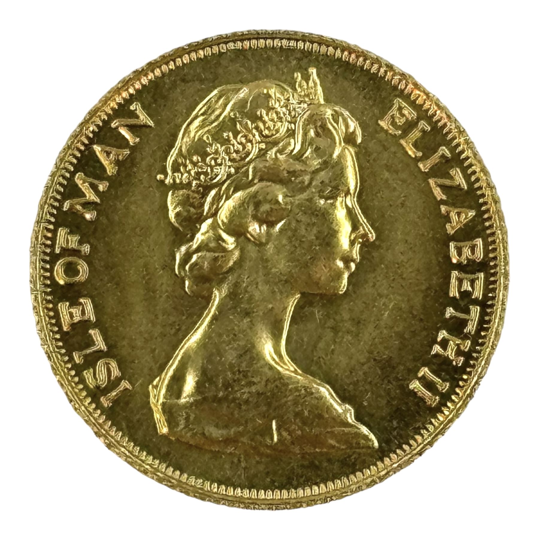 Queen Elizabeth II Isle of Man 1974 gold half sovereign coin 